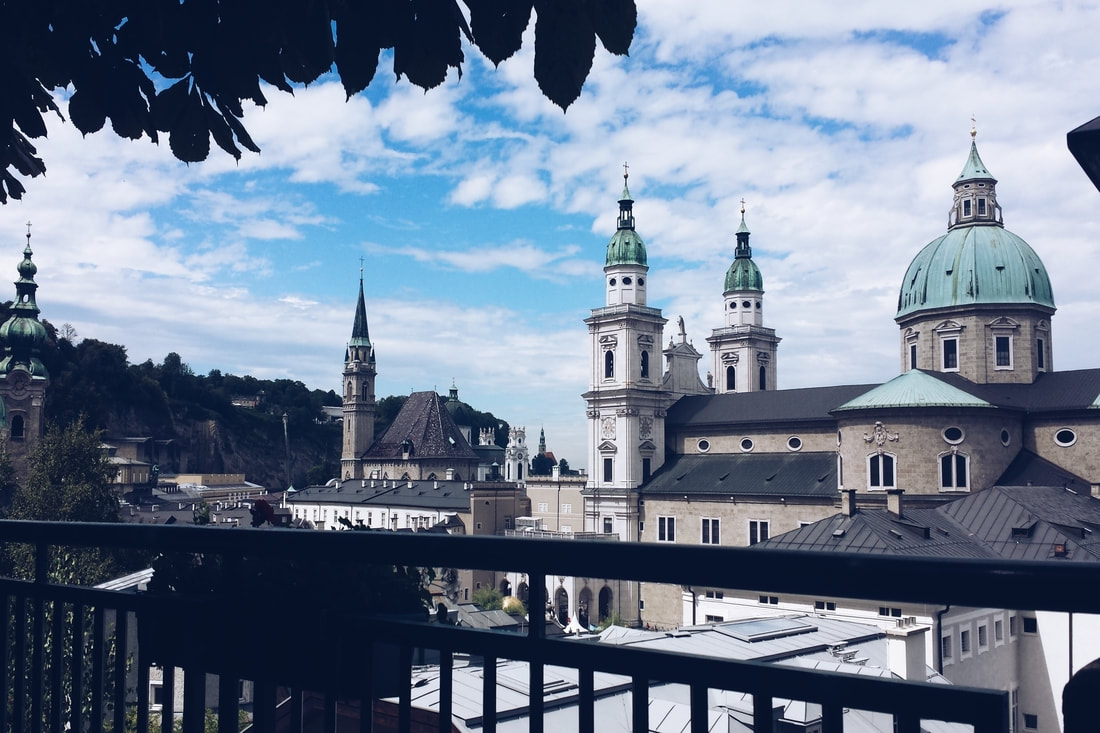 Main sights of Salzburg after rail ride from Munich to Salzburg